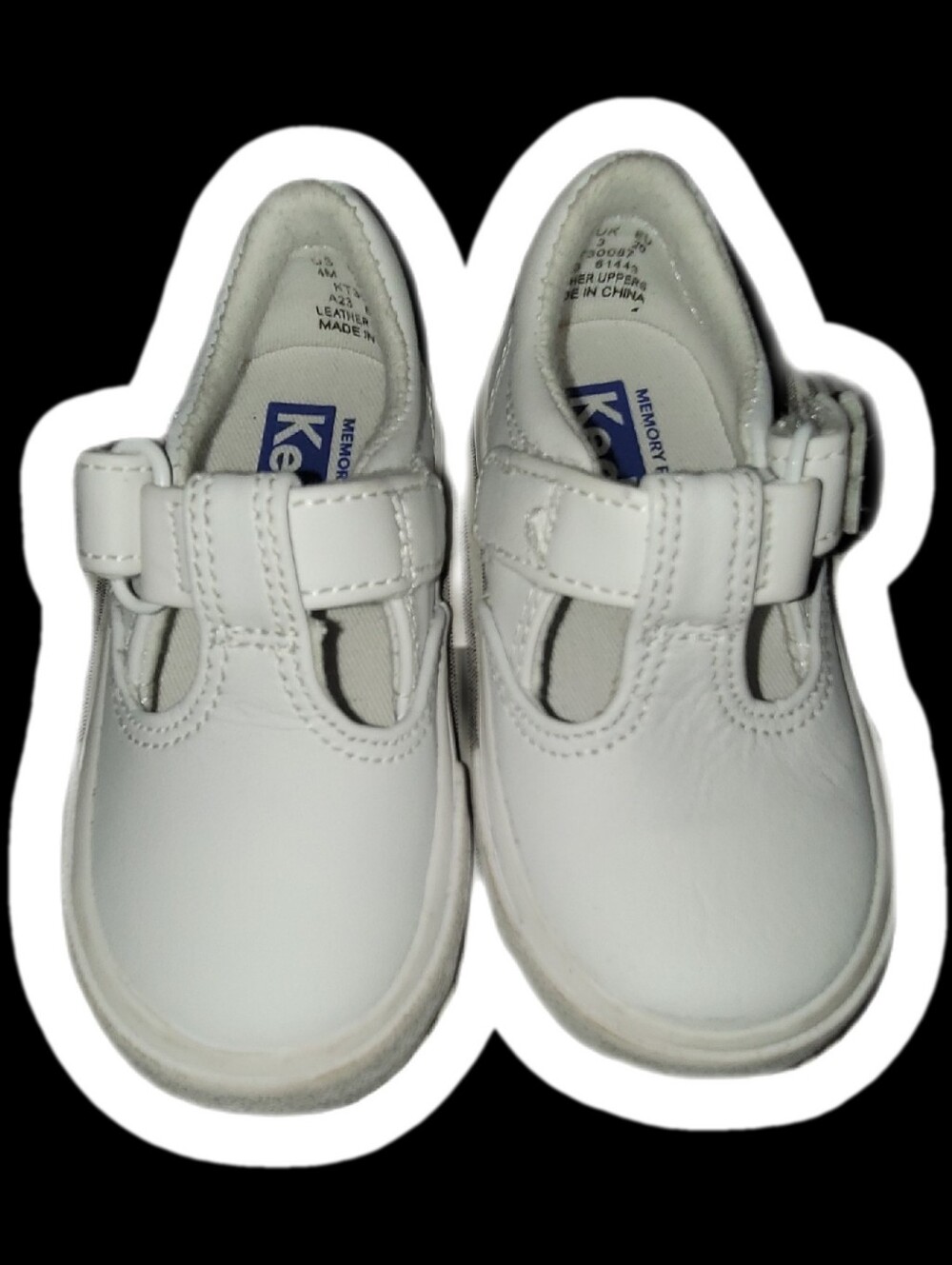 Keds White Leather Girls Mary Jane Walker Shoes